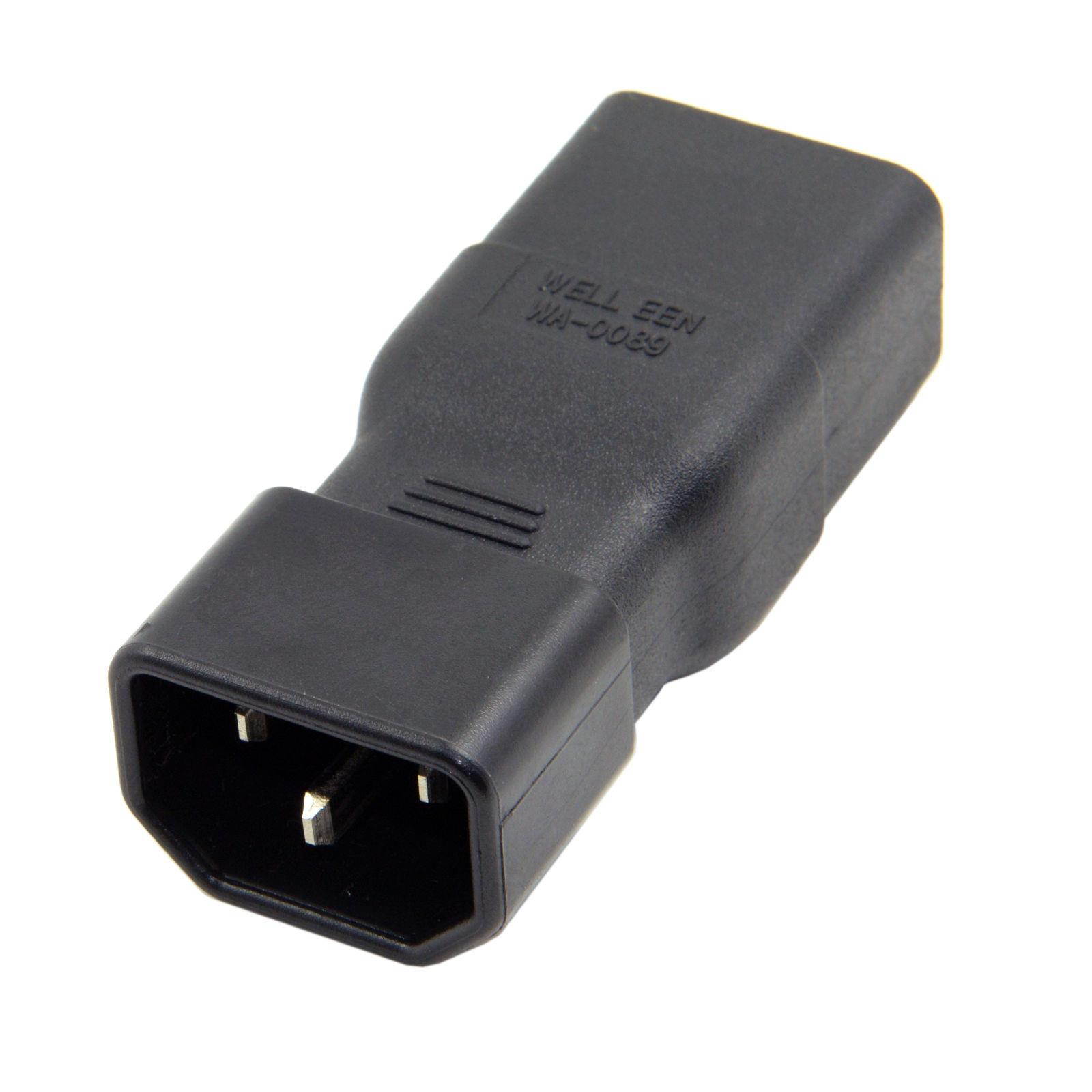 IEC320 Connector C14 to C19 Power Mains Extension Adapter Male to Female for PDU UPS PSU