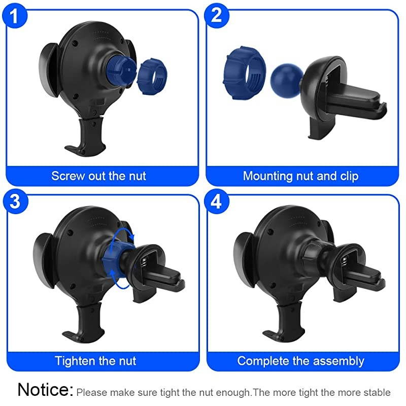 Wireless Car Charger Mount 10W75W5W Qi Auto Clamping Fast Car Charger Holder Air Vent Phone Holder Compatible with iPhone 11XXRXsXs Max88 Plus Samsung S5S6S7S8S9 Edge+ Note 7