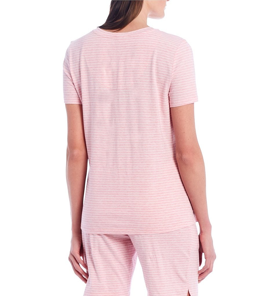 Sleep Sense Yarn-Dye Striped Print Jersey Knit Sleep Top