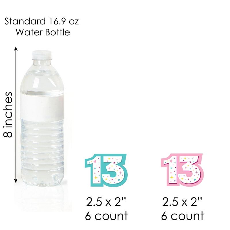 Big Dot of Happiness Girl 13th Birthday - Cupcake Decoration - Official Teenager Birthday Party Cupcake Wrappers and Treat Picks Kit - Set of 24