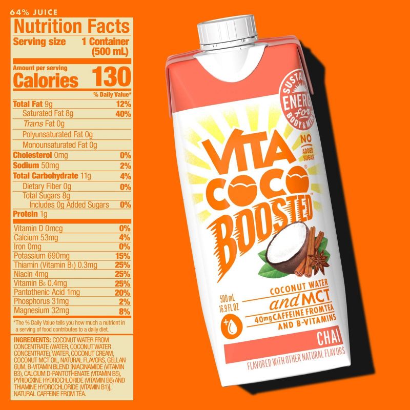 Vita Coco Boosted Chai - 16.9 fl oz Tetra Pak