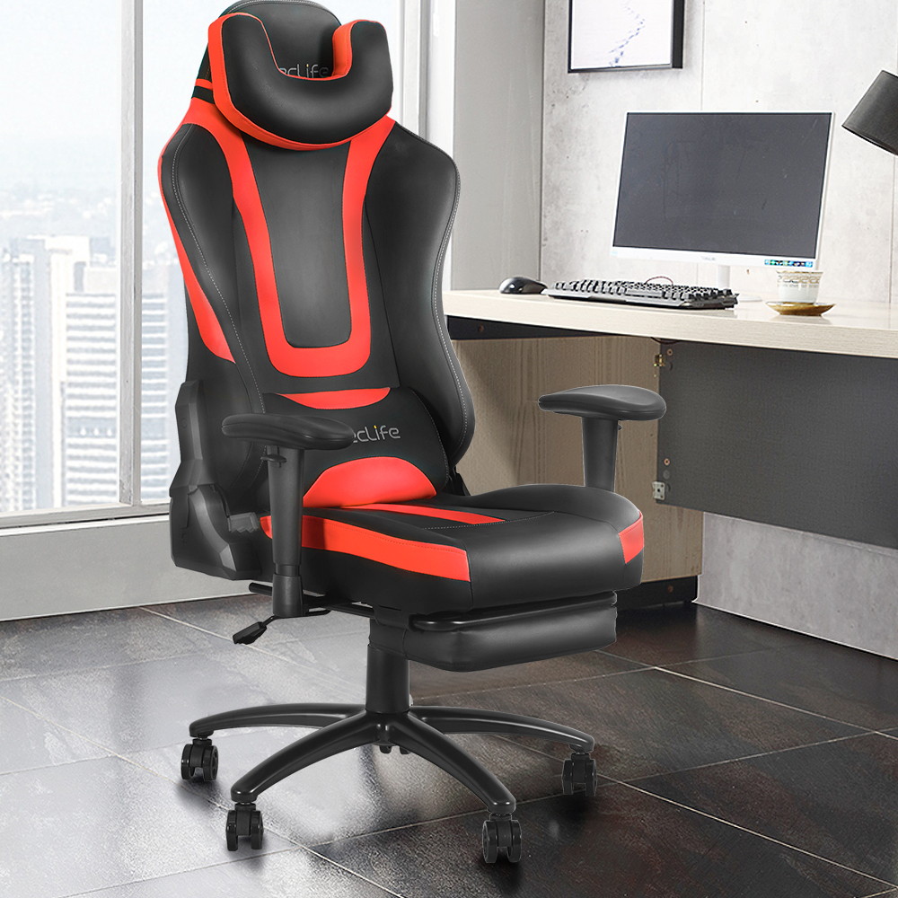 Ergonomic Racing Gaming Chair LUCKWIND Racing Chair
Massage Gaming Chair Office Chair Height Adjustment Recliner Swivel Rocker With Adjustable Headrest Retractable Footrest And Massage Lumbar Pad