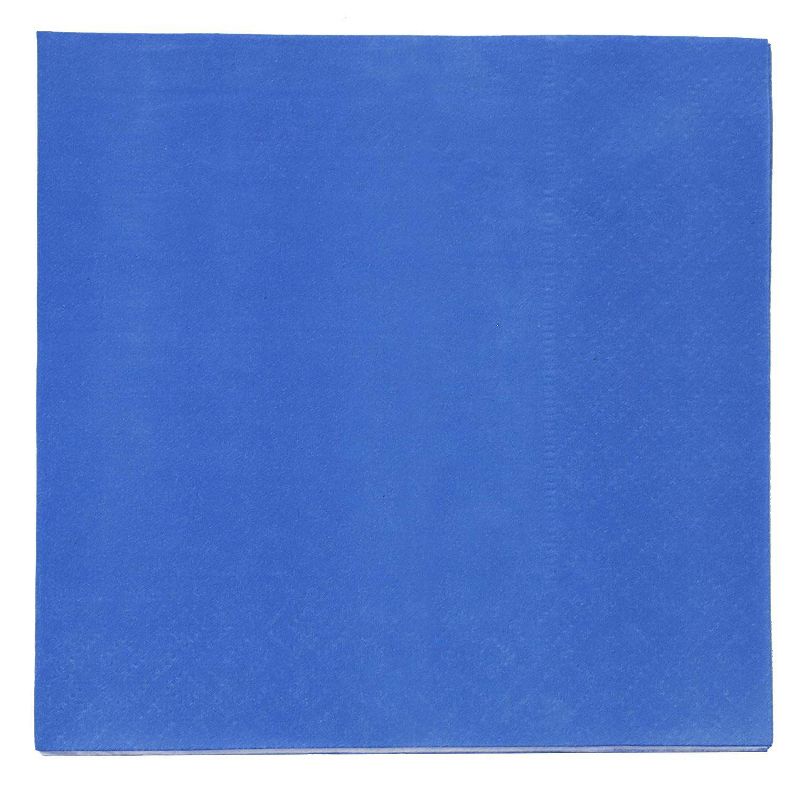 Blue Panda 200-Pack Scalloped Edge Disposable Cocktail Paper Napkins 5 x 5 In, Royal Blue