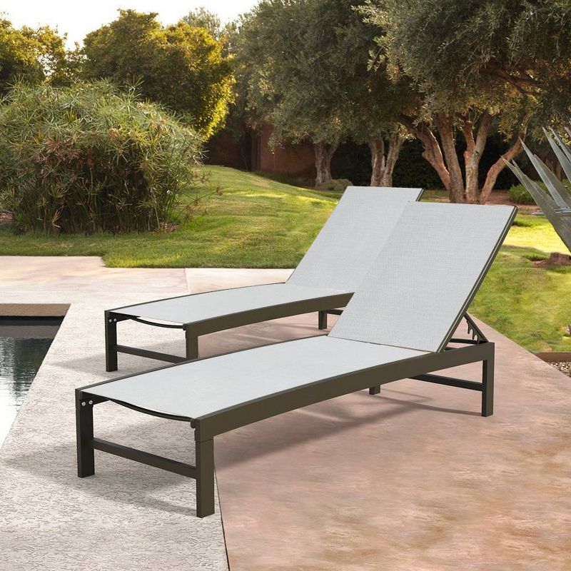 NewPort Outdoor Wicker Chaise Lounge - Dark Gray - Coaster