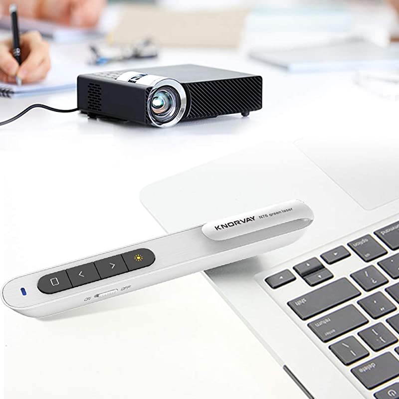 N27 Laser Pointer Presentation Clicker for Powerpoint Hyperlink Volume Control Presentation Remote PowerPoint Clicker Slide Advancer White