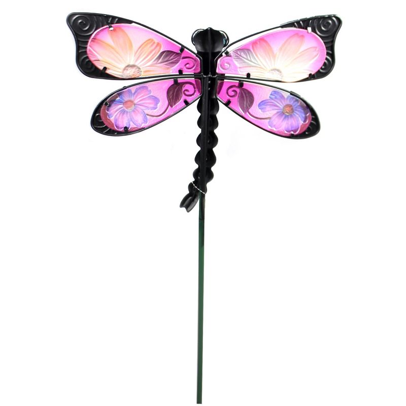 Home & Garden 33.0" Blue Floral Dragonfly Stake Spring Yard Decor Regal Art & Gift  -  Decorative Garden Stakes
