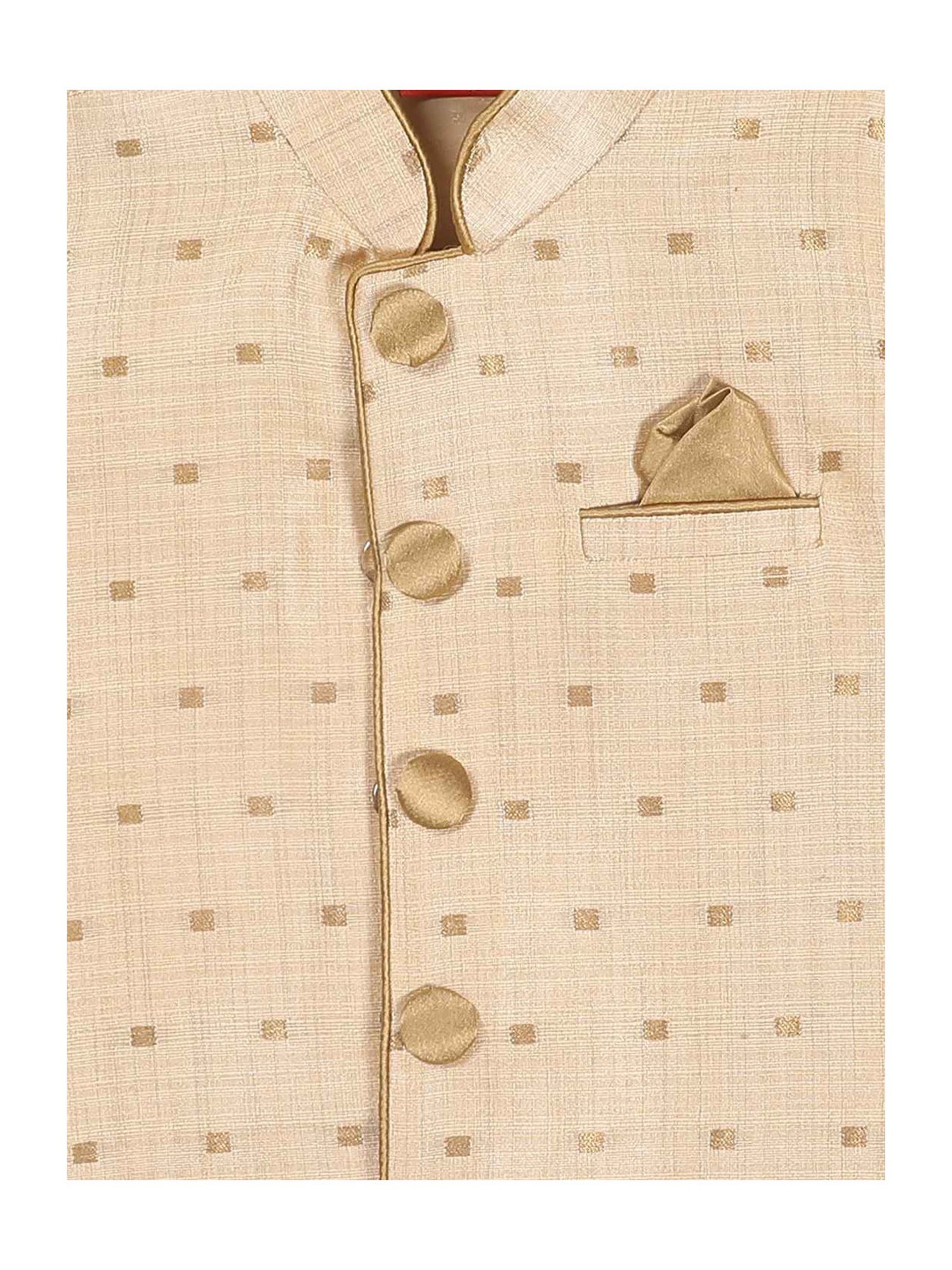 VASTRAMAY SISHU Golden Printed Nehru Jacket