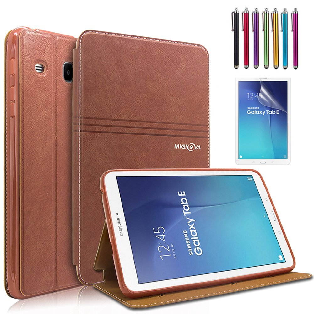 Mignova Samsung Galaxy Tab E 9.6 Case - Slim Lightweight Stand Cover for Samsung Galaxy Tab E 9.6 inch SM-T560 T561 + Free Screen Protector and Stylus pen