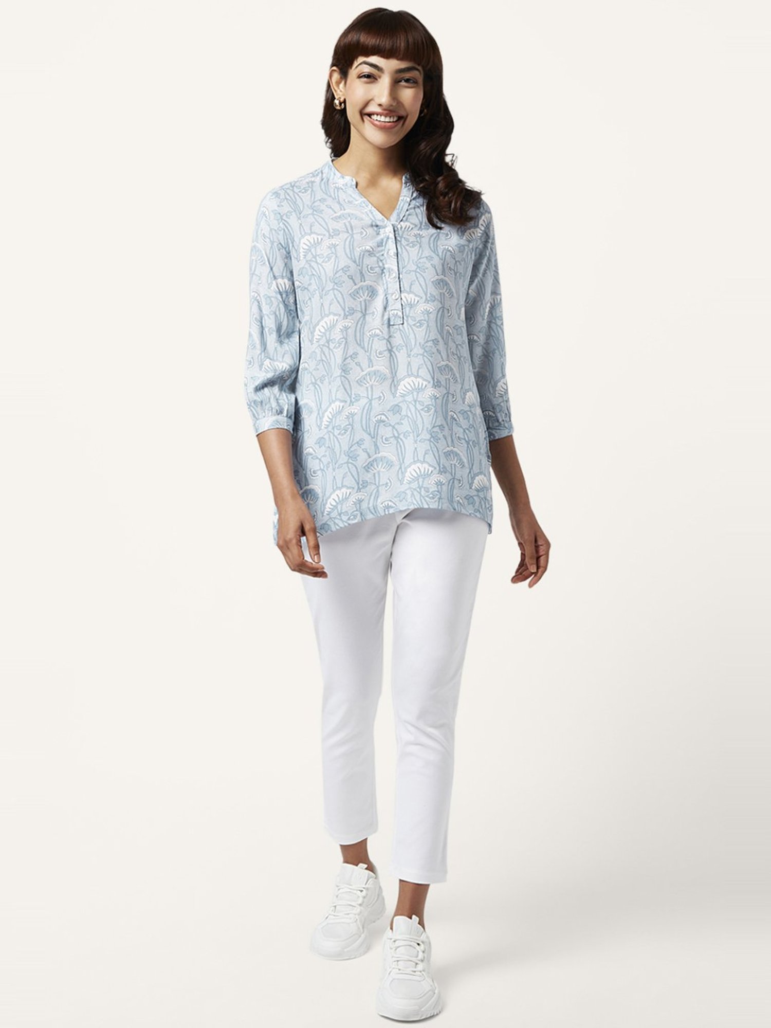 Akkriti by Pantaloons Blue Printed Tunic