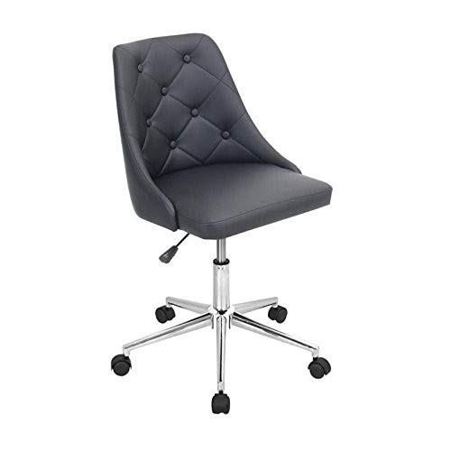 Lumisource Marche Upholstered Swivel Office Chair in Black