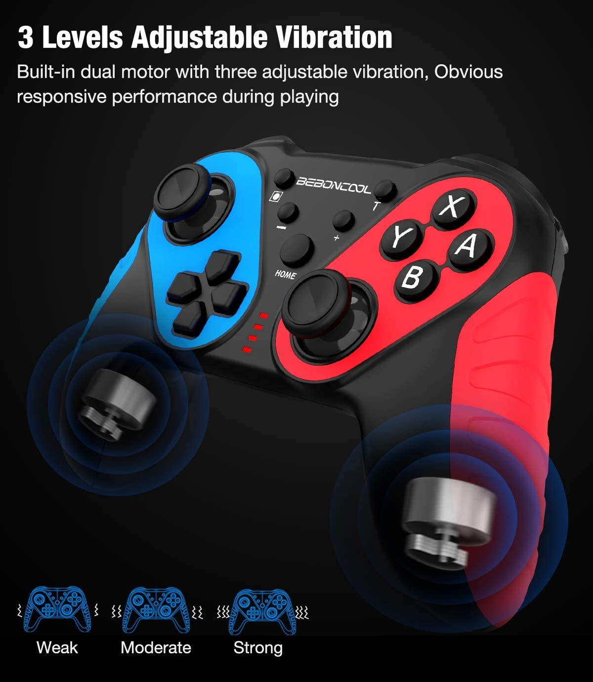 BEBONCOOL Nintendo Switch Controller, Nintendo Switch Pro Controller, Wireless Controller For Switch/Switch Lite, Wireless Switch Controller With Turbo, Motion,Vibration Function