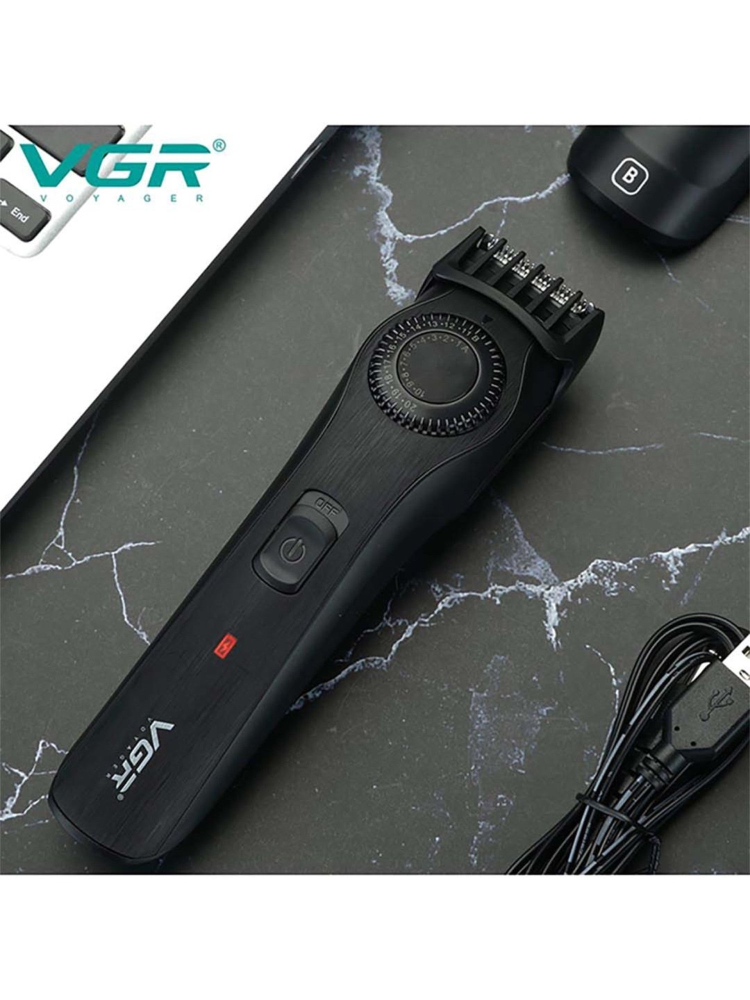 VGR V-028B Professional Corded and Cordless Hair Trimmer - 90 min Runtime (Black)