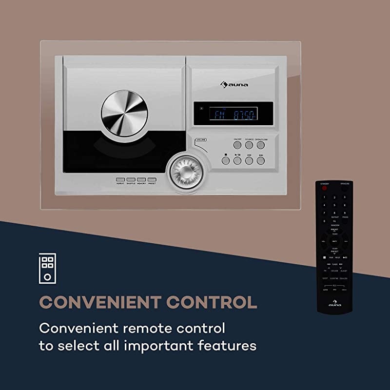 Stereosonic Microsystem, Stereo System, Micro System, 2 Stereo Speakers, Front-Loading CD Player, FM Tuner, Bluetooth, USB Port, Incl. Remote Control, Black