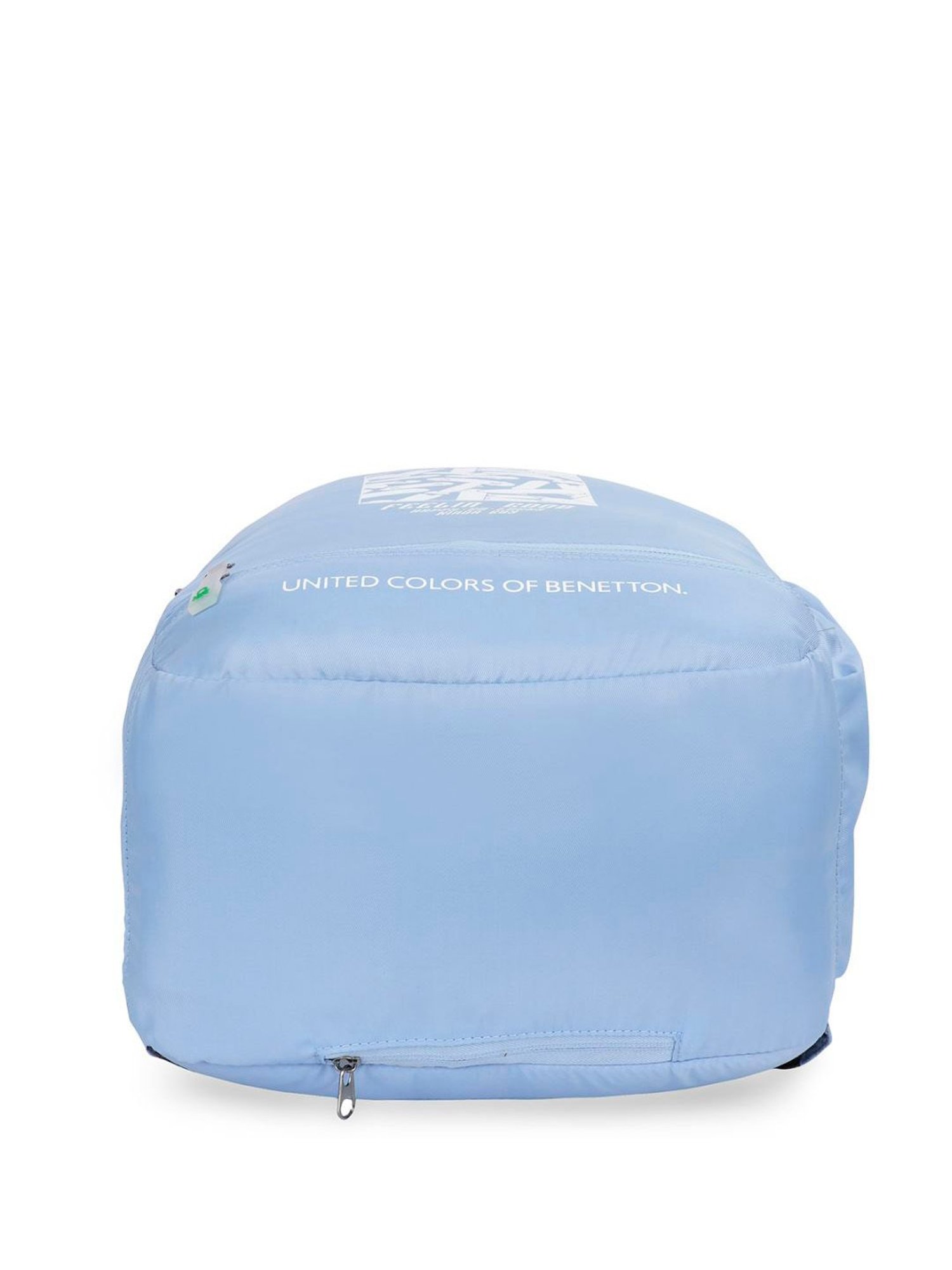 United Colors of Benetton Skater Light Blue Polyester Printed Backpack