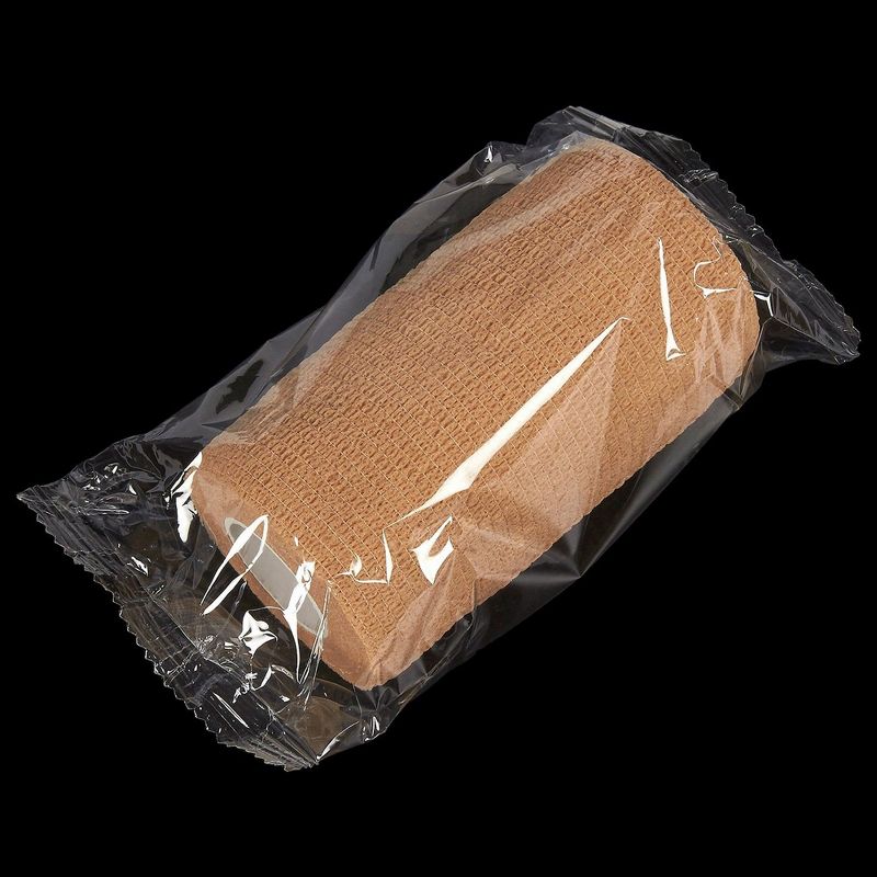 Juvale 6 Pack Self Adhesive Bandage Wraps, Cohesive Tape, Tan Brown, 4 In x 5 Yard