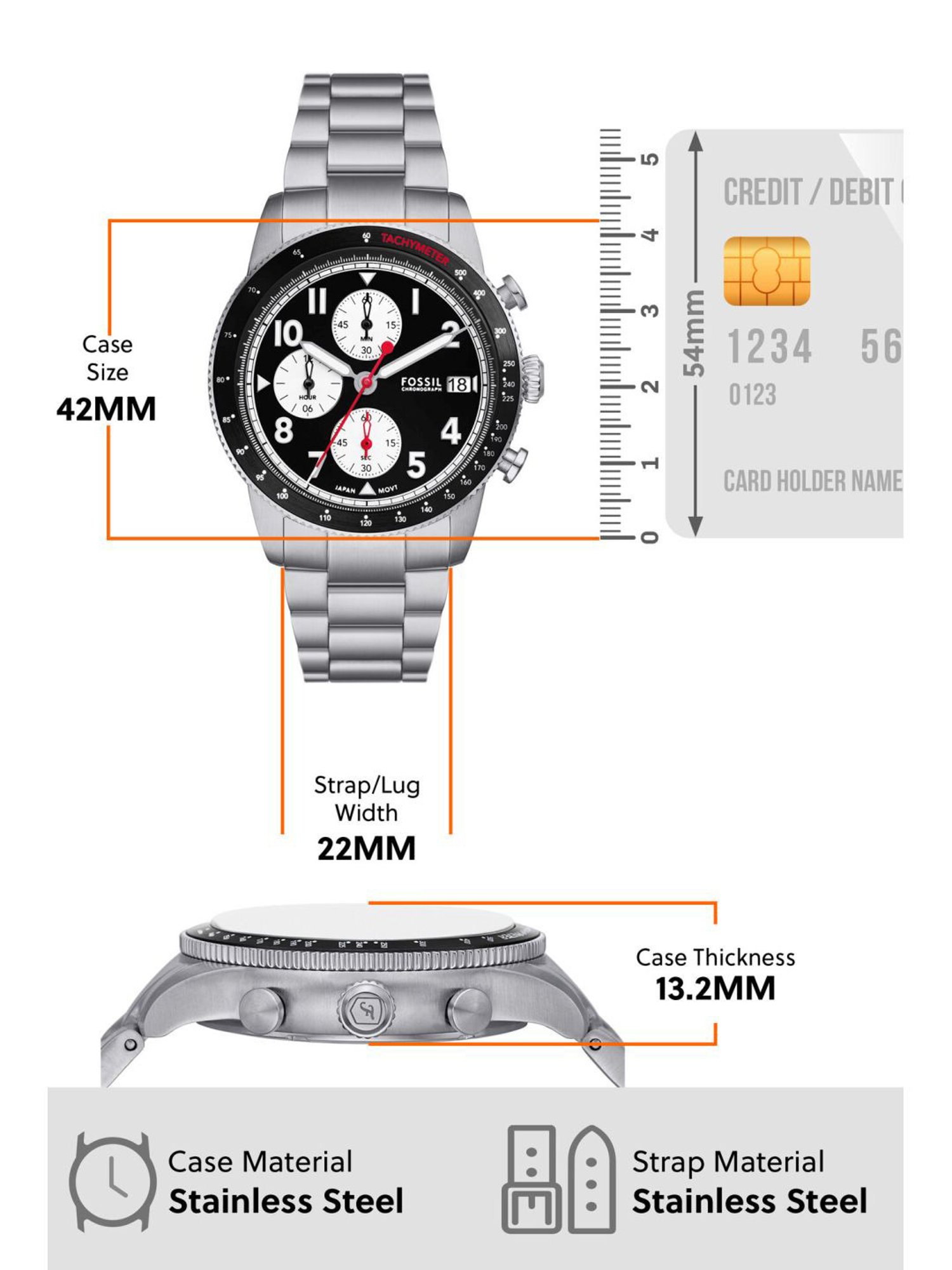Fossil FS6045 Sport Tourer Analog Watch for Men