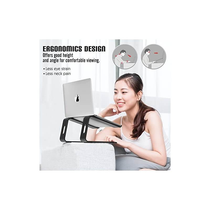 Laptop Riser Stand, Universal Detachable Portable Sturdy Aluminum Alloy Notebook PC Desk Holder, Compatible with Acer, ASUS, HP, Sony, Dell XPS, Lenovo Between 11"-15.6", Black