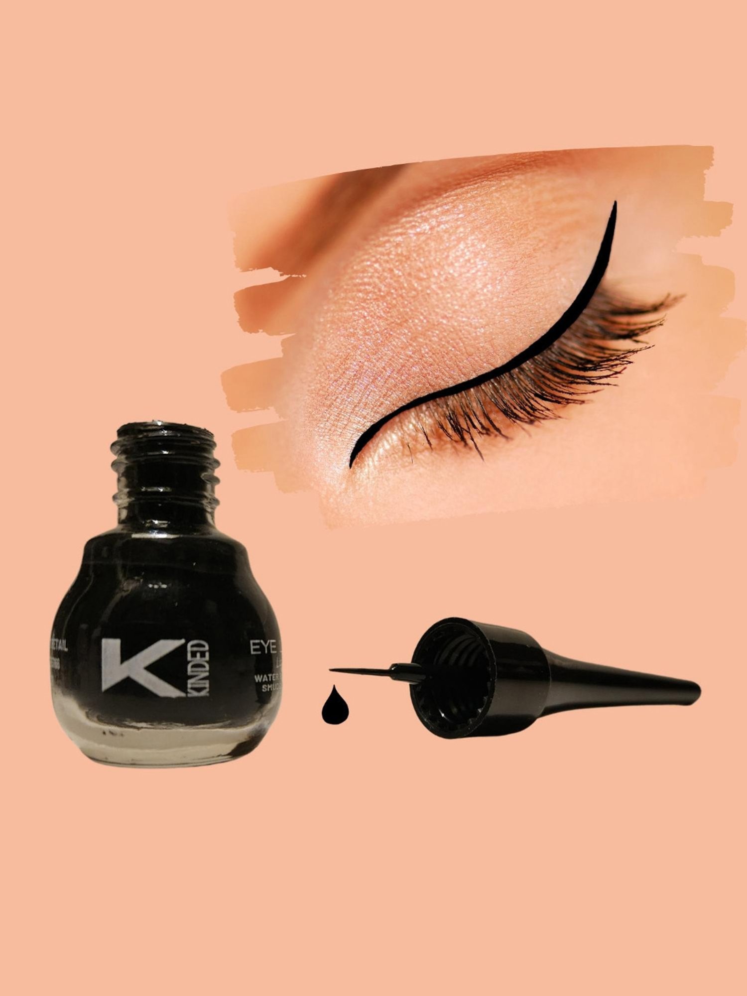 KINDED Liquid Eye Liner Midnight Black, Chocolate Brown & Camel Brown Combo
