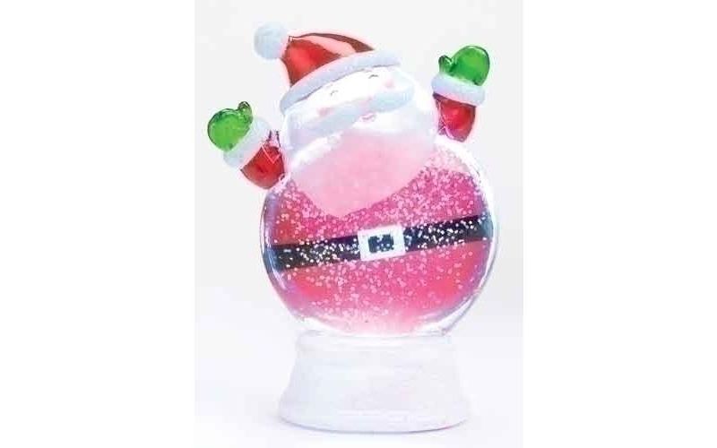 Roman 6" Glitter Buddies LED Lighted Color Changing Santa Christmas Glitterdome Disk