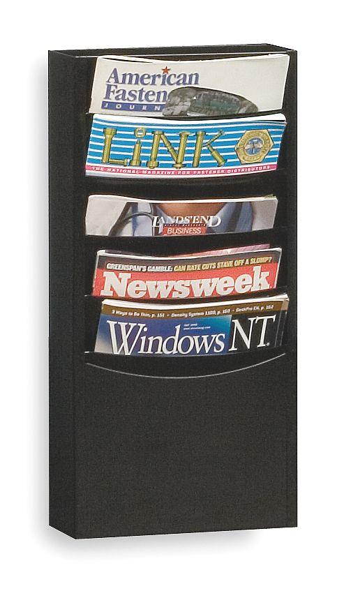 DURHAM MFG 403-08 Literature Rack,Compartment 5,Blk