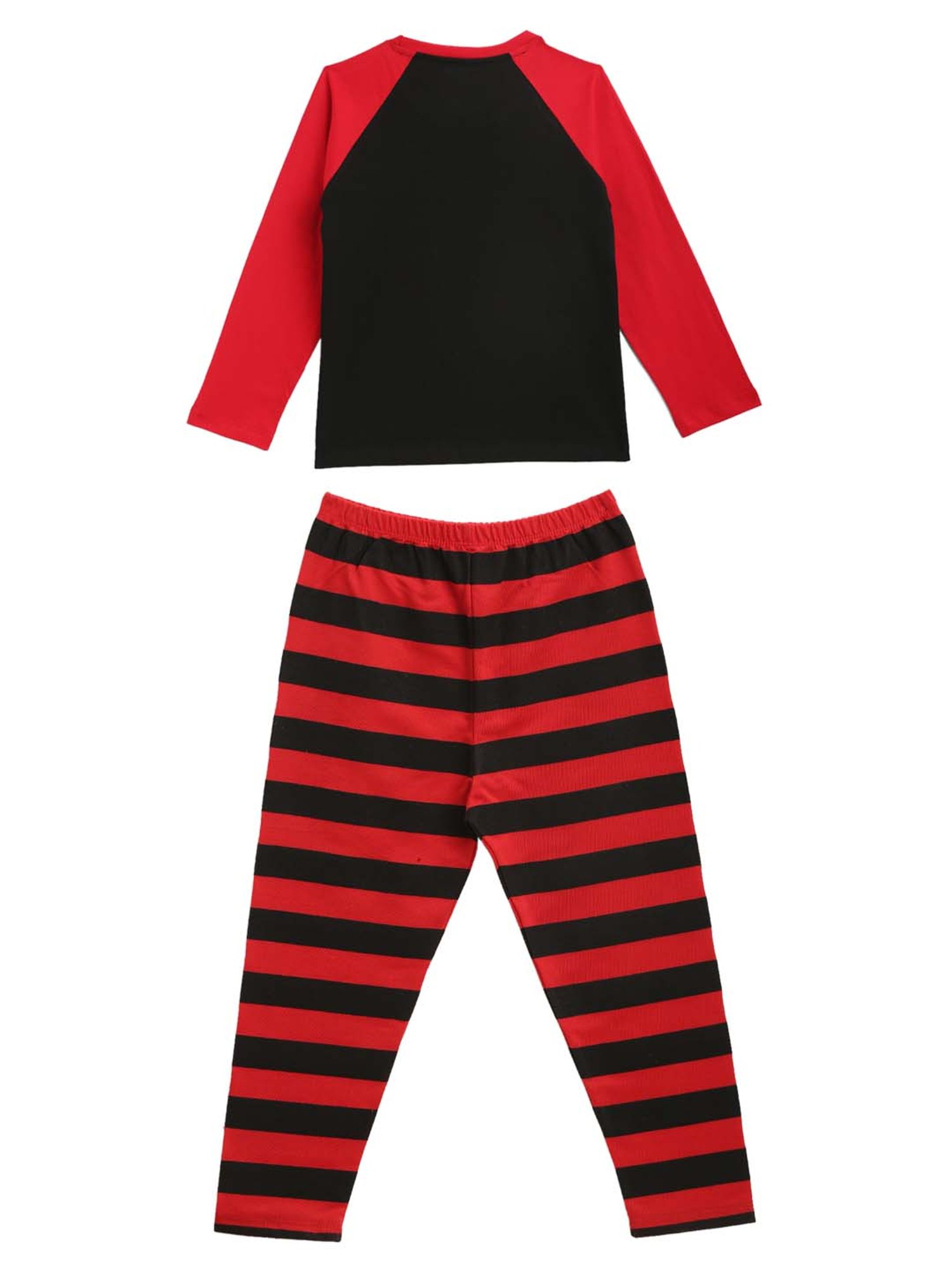 Kids Craft Black & Red Printed T-Shirt with Pyjamas