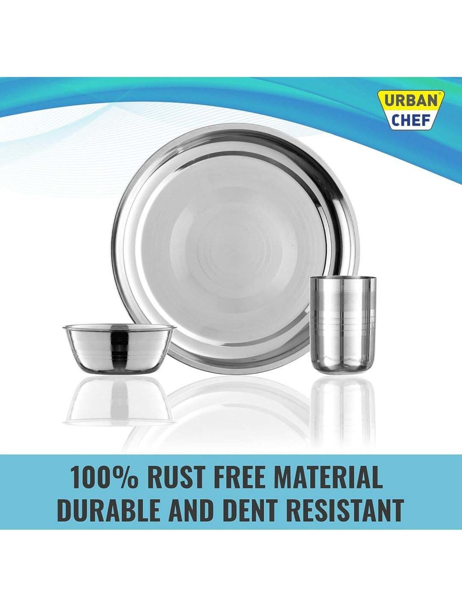 Urban Chef Silver Stainless Steel 16 Pcs Dinner Set