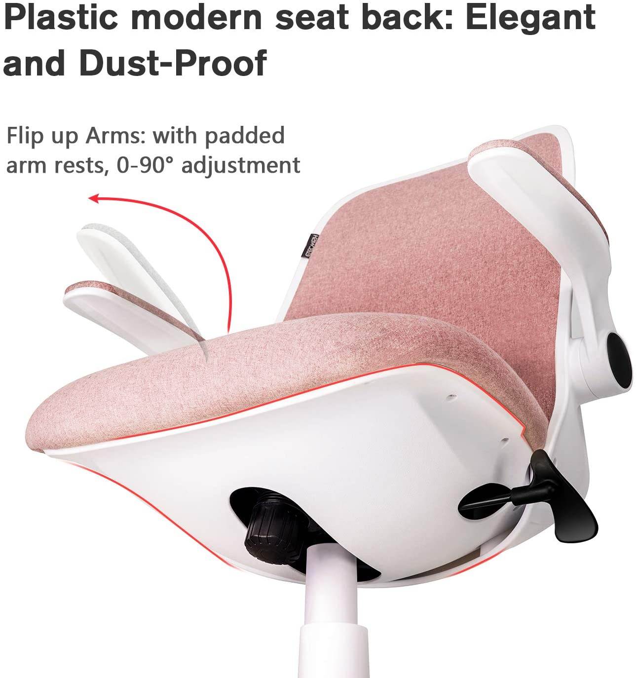 ELECWISH Office Chair Ergonomic Desk Chair Mid Mesh Back Swivel Seat Adjustable Lumbar Support Executive Chair with Flip-up Armrests