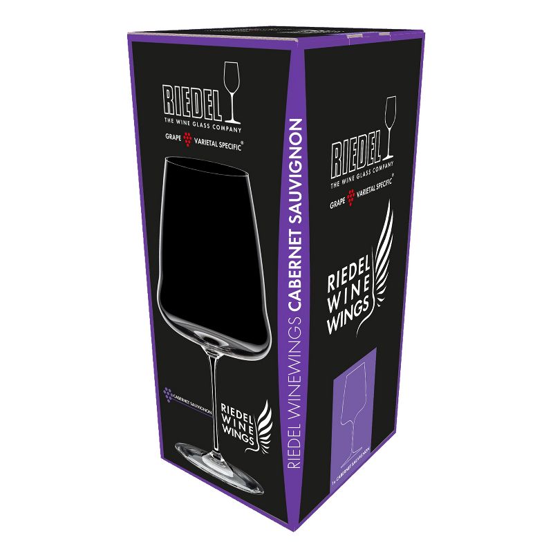 Riedel Winewings Cabernet Sauvignon Tall Thin Single Stem Crystal 35 Ounce Wine Glass for Red Wine, Clear (2 Pack)