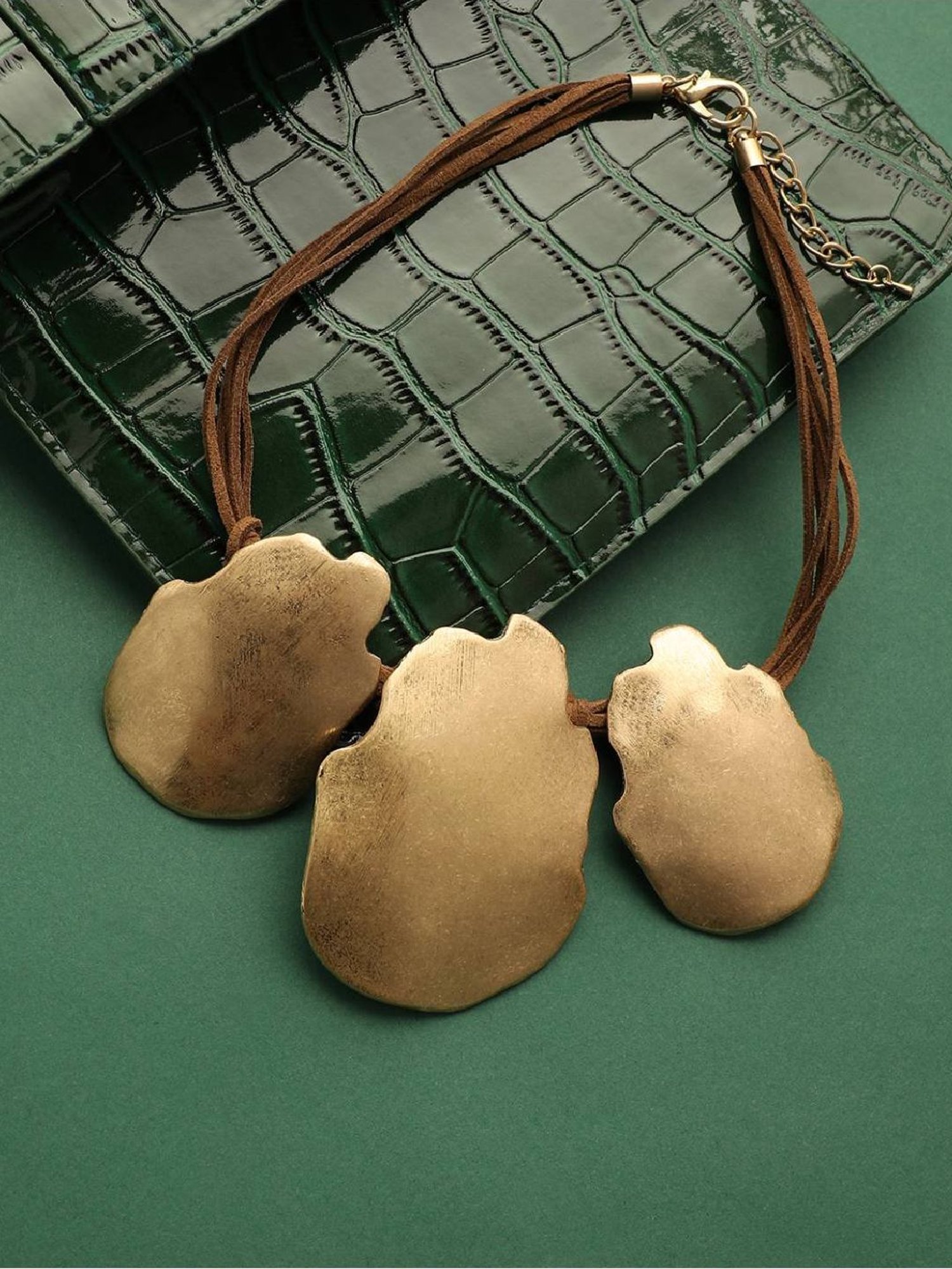 Sohi Women's Metallic Cascade Statement Necklace