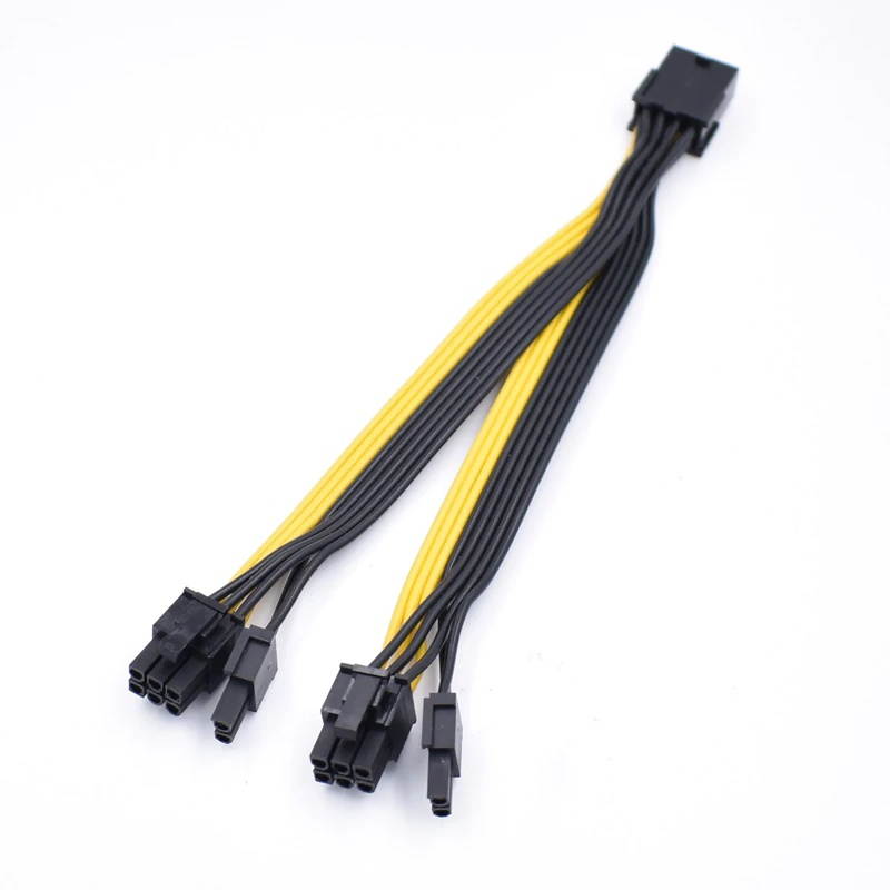 10pcs/lot PCI-E PCI Express Graphics Video Card GPU VGA 8 Pin Female to Dual 8Pin (6+2) Pin Male Splitter Power Extension Cable