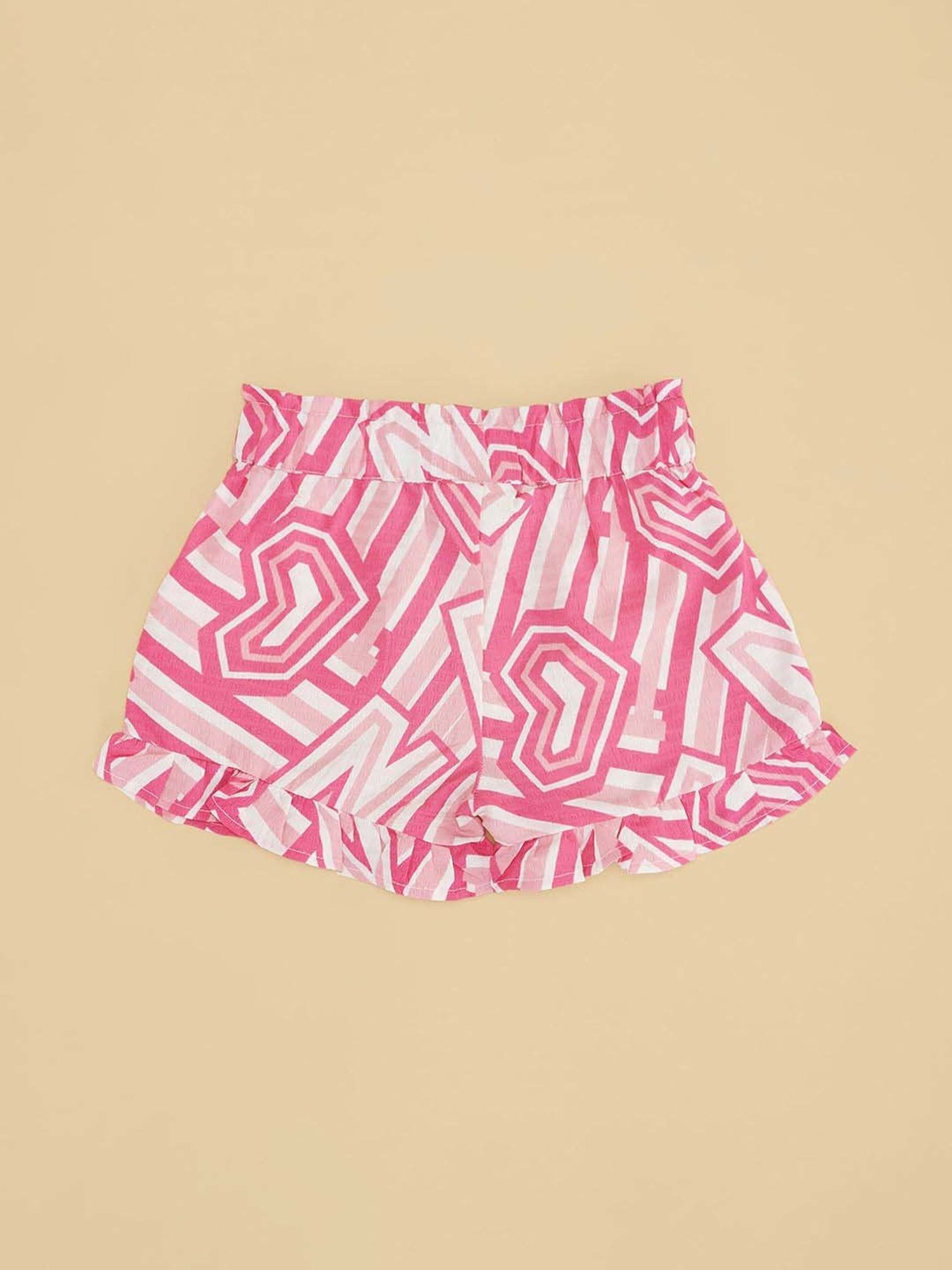 Pantaloons Junior Girls Raspberry Sorbet Printed Shorts