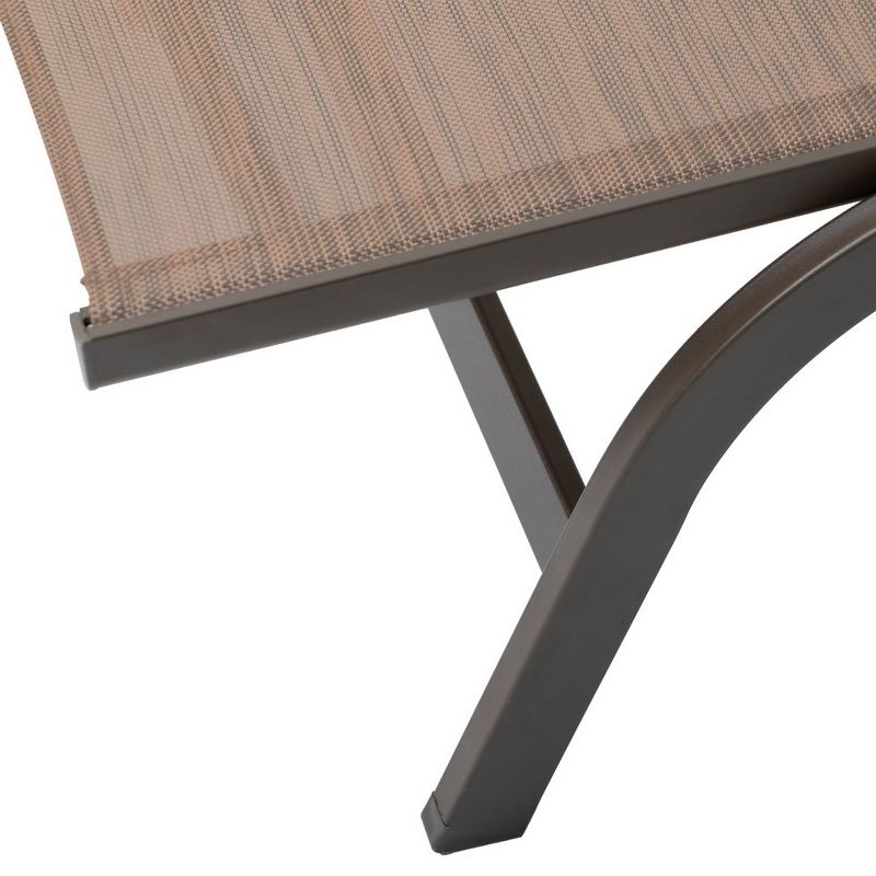 2pc Outdoor Adjustable Chaise Lounge Chairs with Wheels - Brown - Crestlive Products