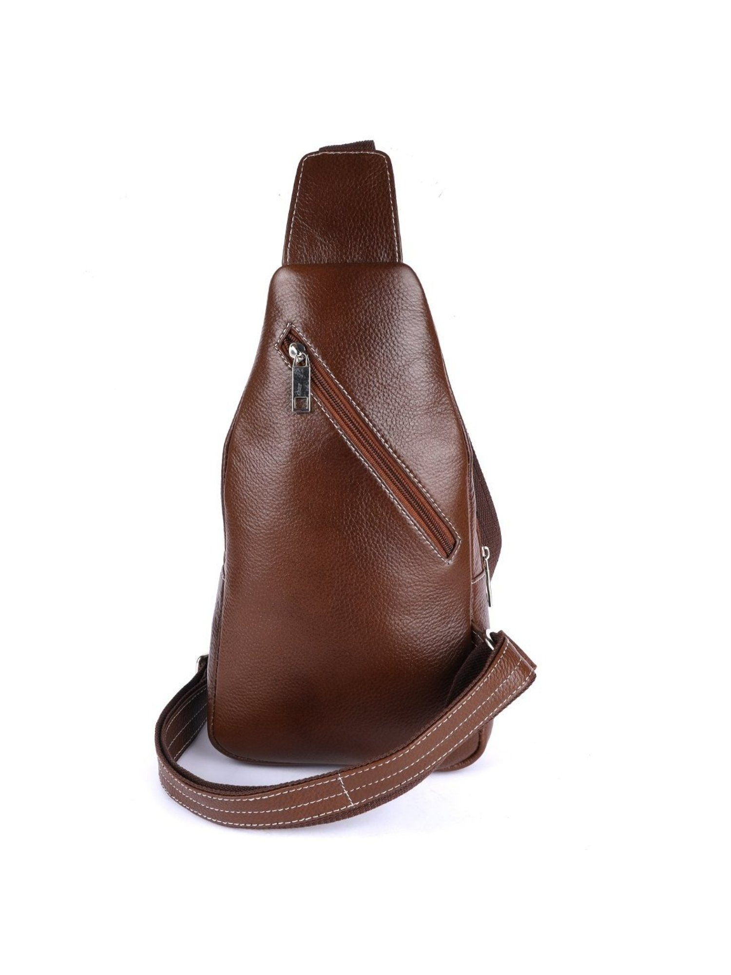 HiLEDER Brown Textured Medium Leather 12 inch Backpack