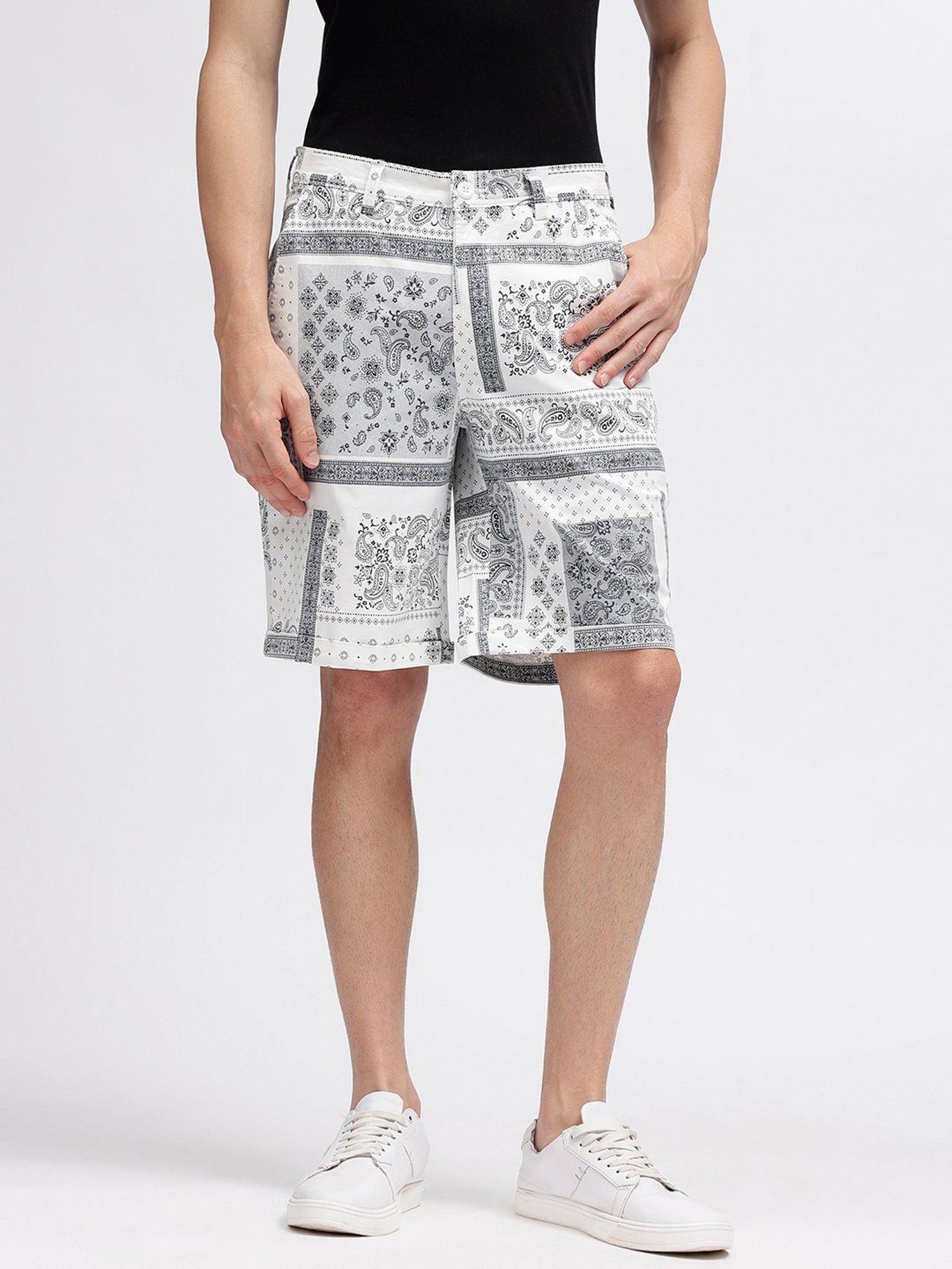 Iconic White Relaxed Fit Shorts