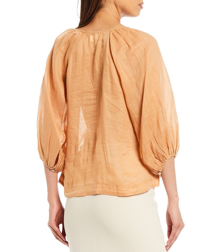 Every Button Front V-Neck Blouse