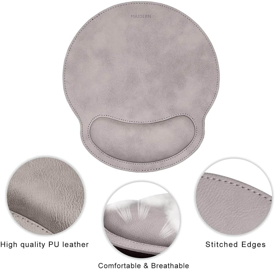 Ergonomic Leather Mouse Pad with Wrist Comfort Memory Foam Waterproof Surface