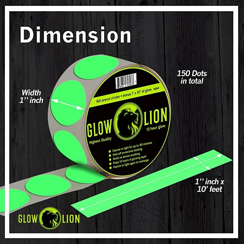 in The Dark Tape DotsCircles Stickers Huge Roll of 150 Dots Great for Kids Walls Parties Bikes Kids Wagons Shoes