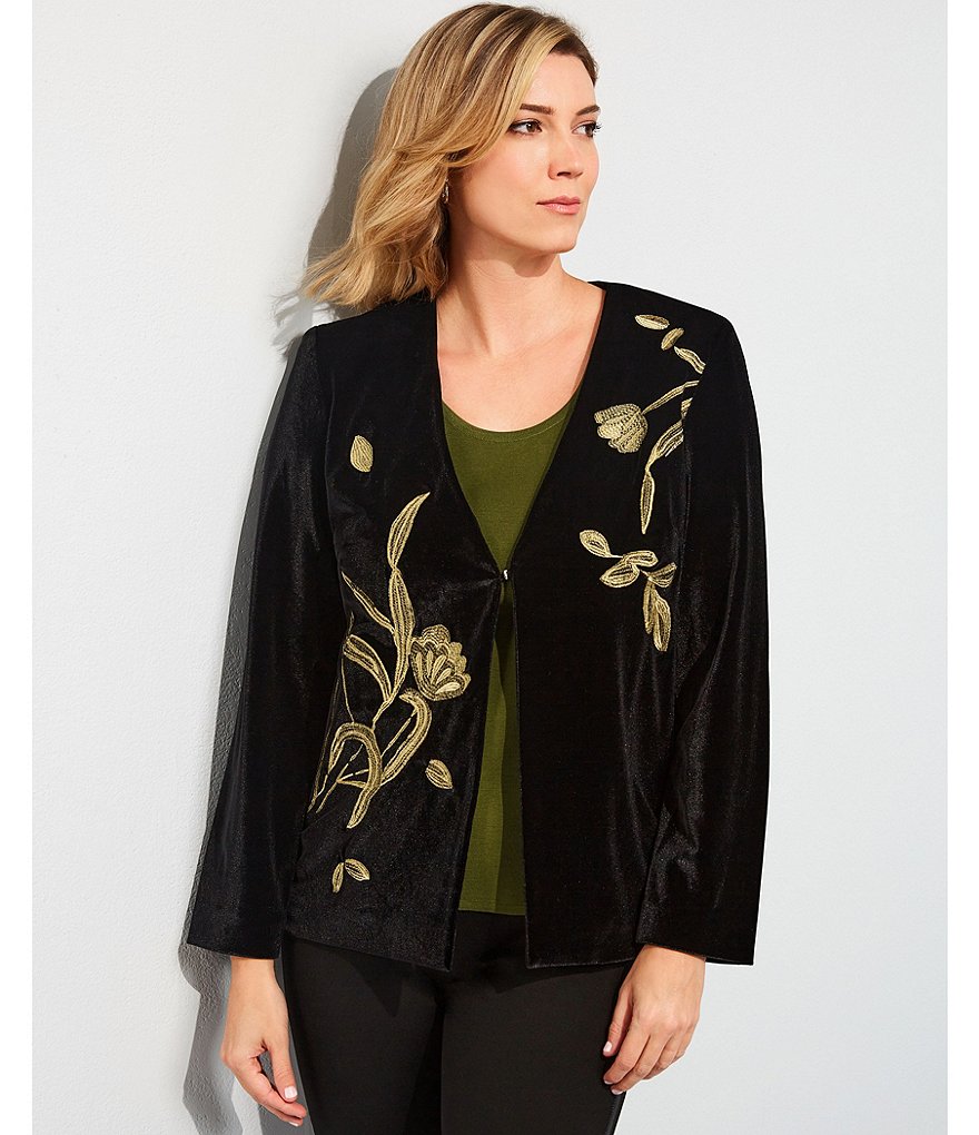 Kasper Glen Plaid Notch Lapel Two Button Front Pocket Jacket