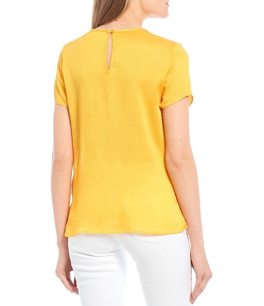 Love & Piece Pocket Front Satin Top