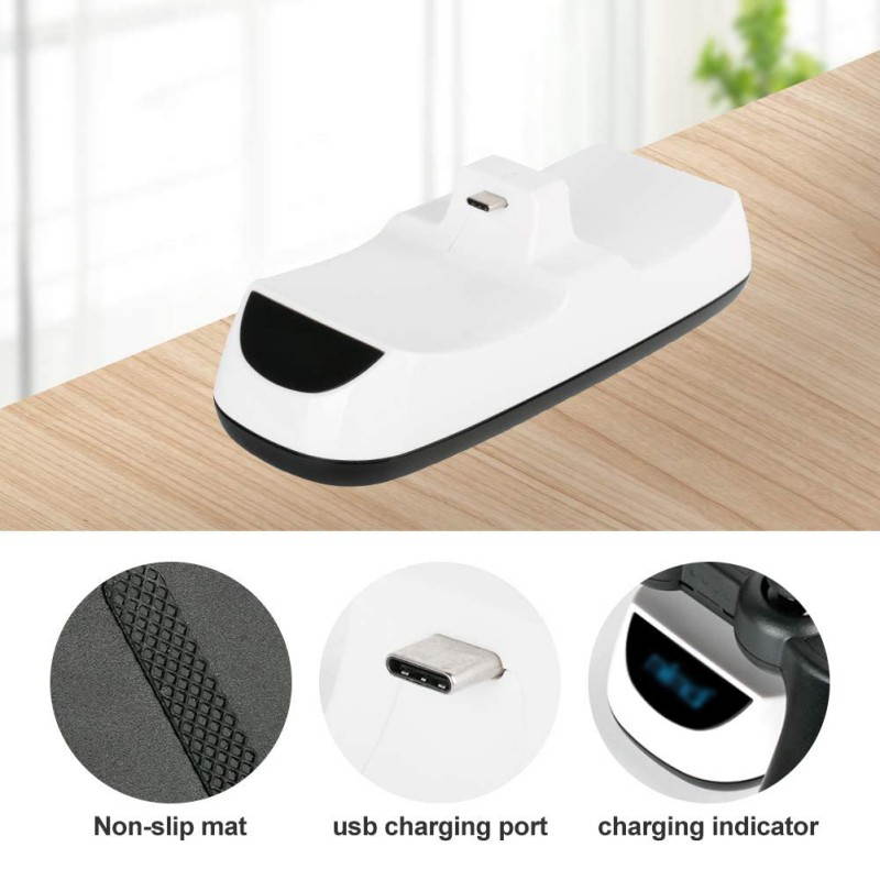 Dual Charger For PS5 Controller,Wechip Fast Charging Station Charger Dock With LED Indicator Safety Chip Protection Portable Gaming Charging Station Stand For Playstation 5 / PS5 Controller