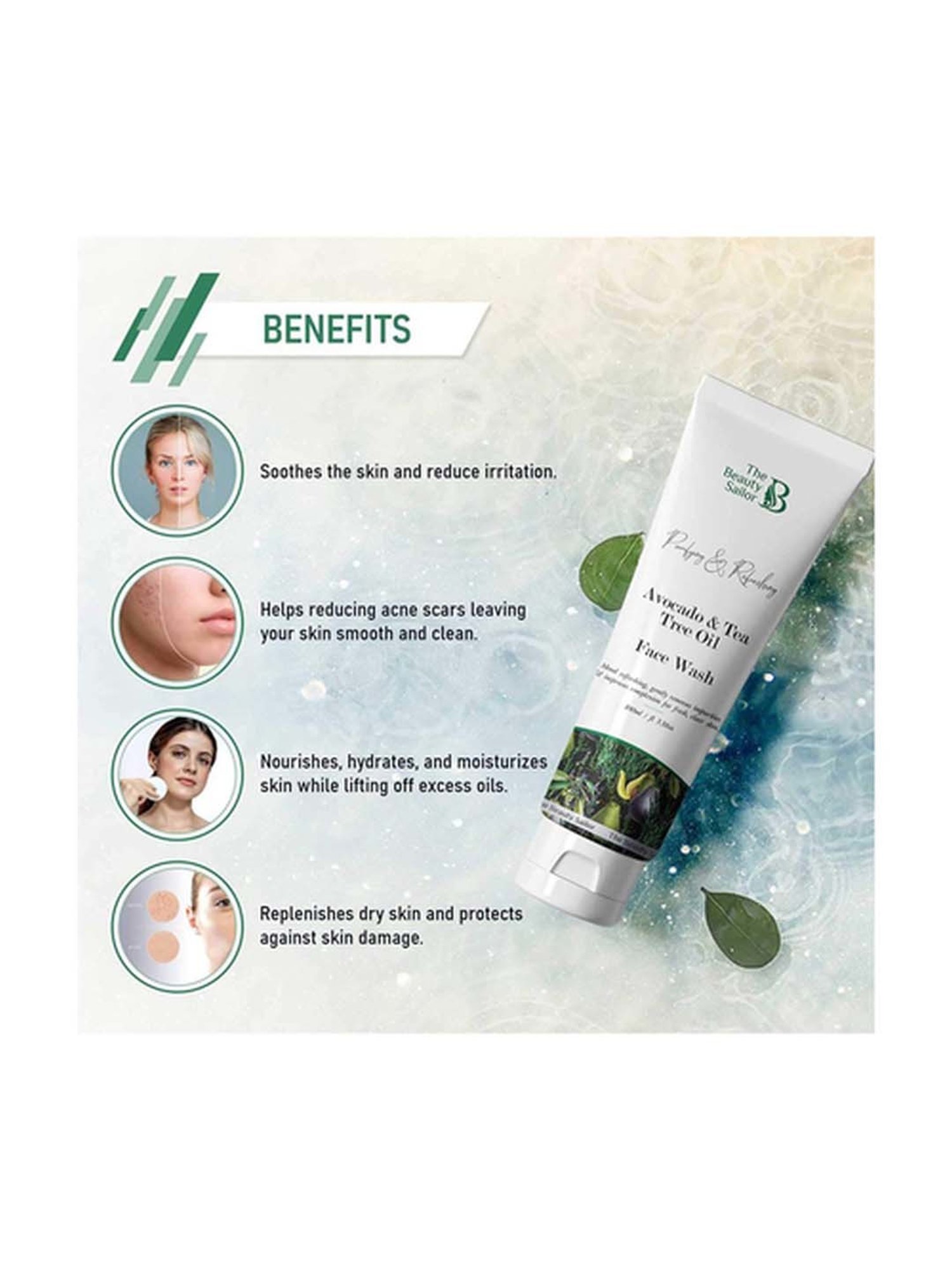 The Beauty Sailor Avocado & Tea Tree Oil Face Wash Pack of 2 - 200 ml