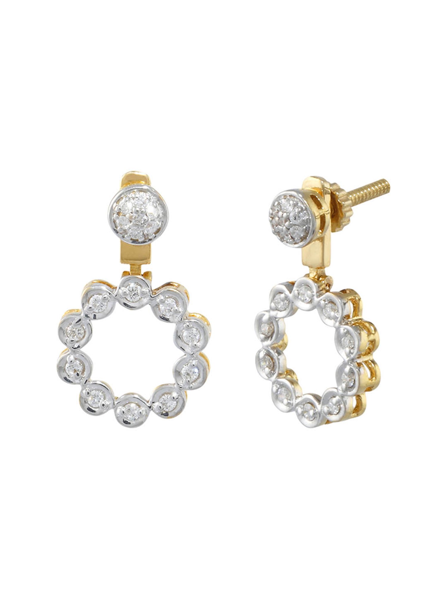 Waman Hari Pethe Jewellers 18k Gold & Diamond Earrings