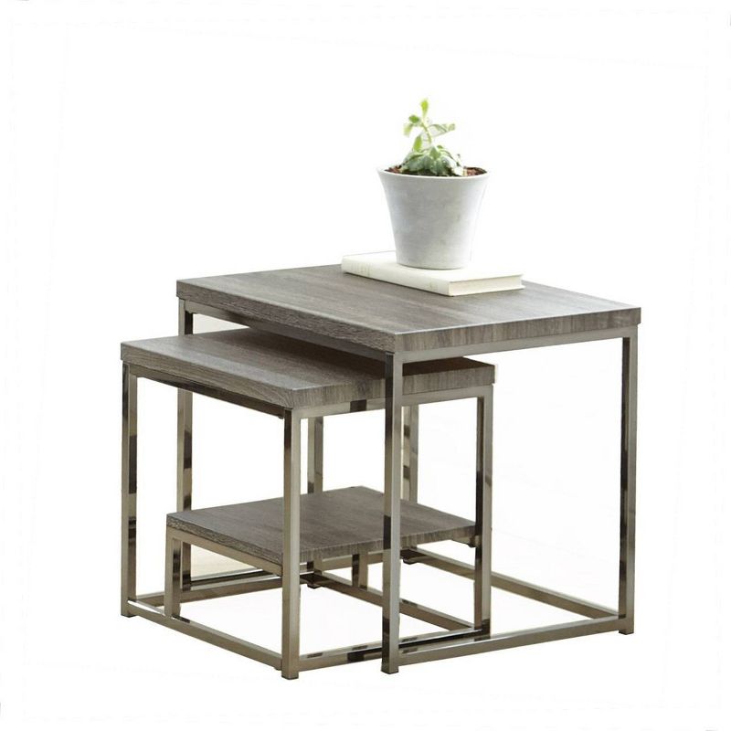 2pc Lucia 2 Pc Nesting Table Gray/Brown - Steve Silver
