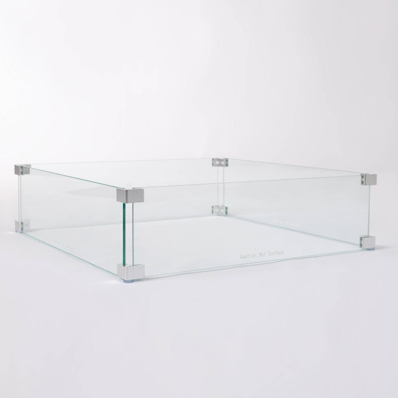 Tempered Glass Wind Guard for Square LPG Fire Pit - Fire Sense