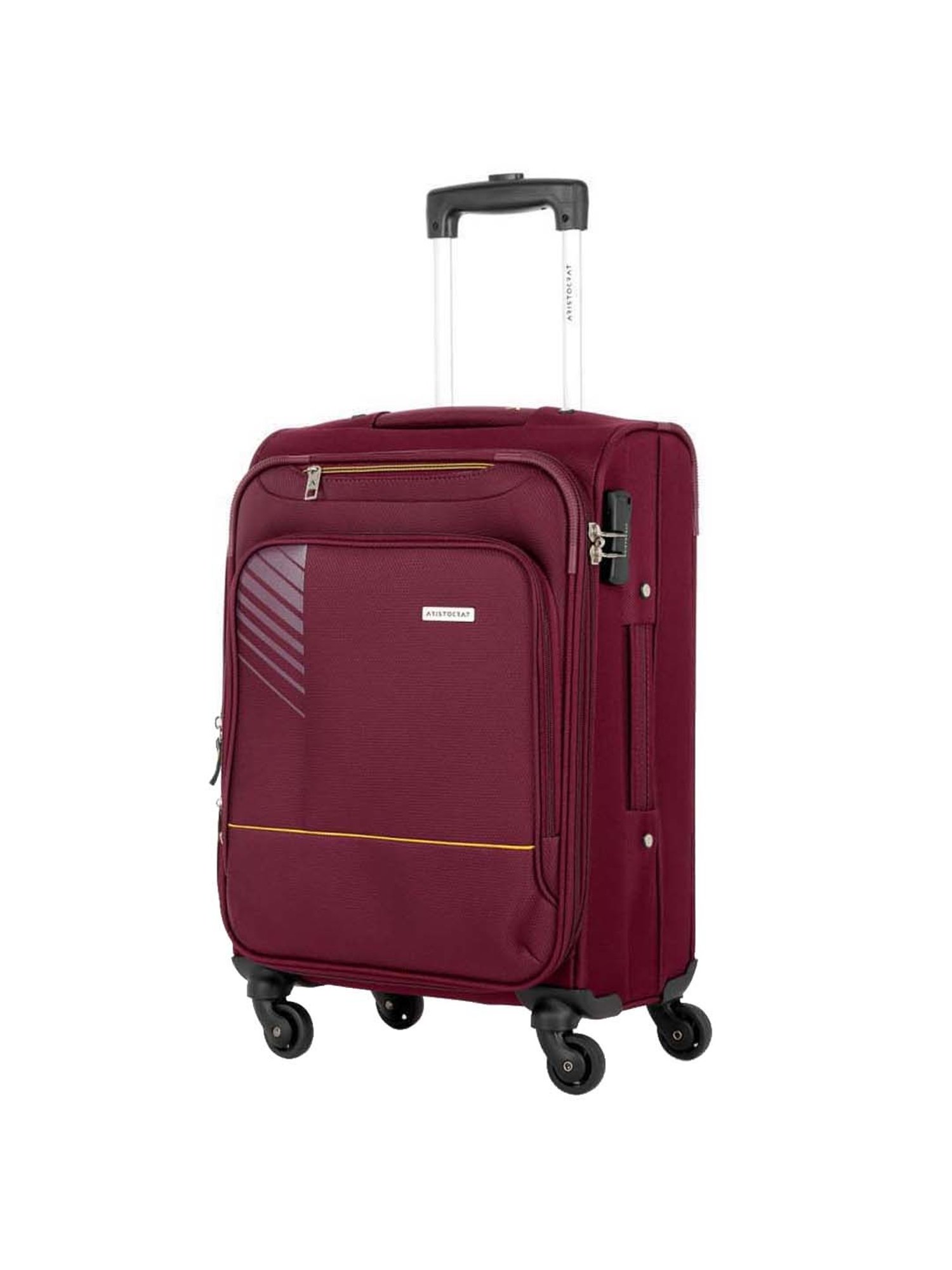 Aristocrat Vitara Red Solid Soft Small Trolley Bag - 36.4 cm