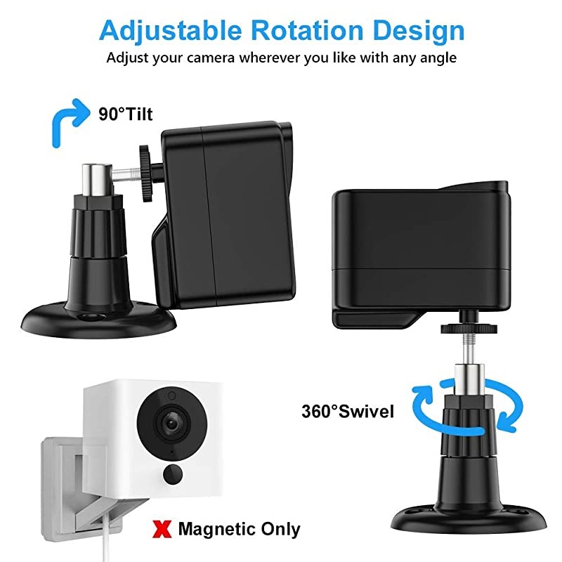 V1 V2 Protective Case with Wall Mount Bracket, 360&deg; Protection Waterproof ABS Acrylic Material Anti-Scratch Cover Adjustable for Indoor and Outdoor Use (Black)