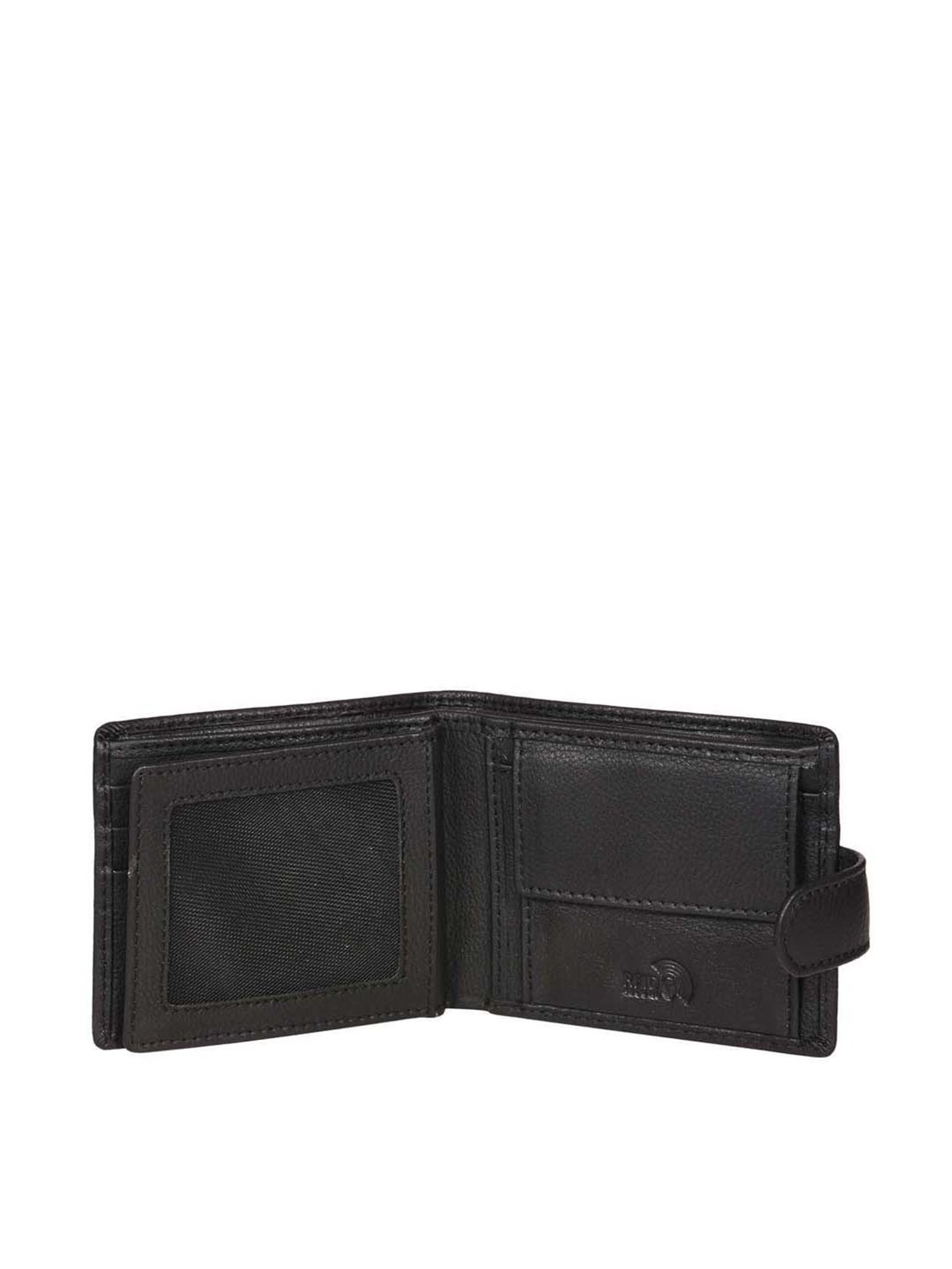 SASSORA Black Casual Leather Rfid Bi-Fold Wallet for Men