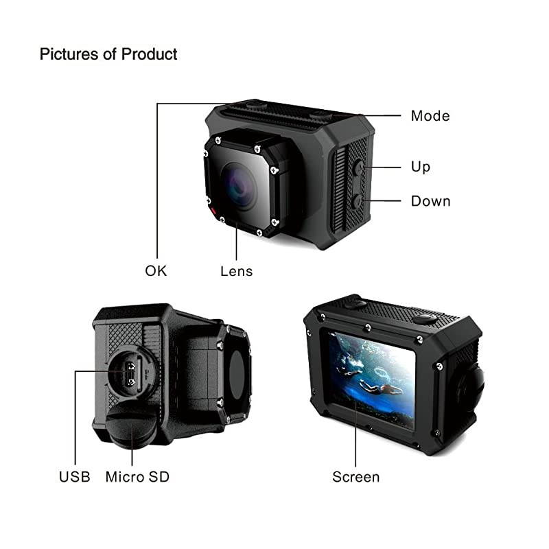 Kids Camera  Q1 Digital Video Camcorder Action Camera Rechargeable with 8G SD Card 2.0&rdquo; for 3-12 Year Old Boys and Girls Birthday Festival Gift