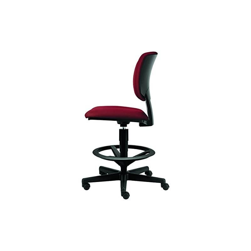 Volt Task Stool - Upholstered Adjustable Office Stool, Crimson (H5705)