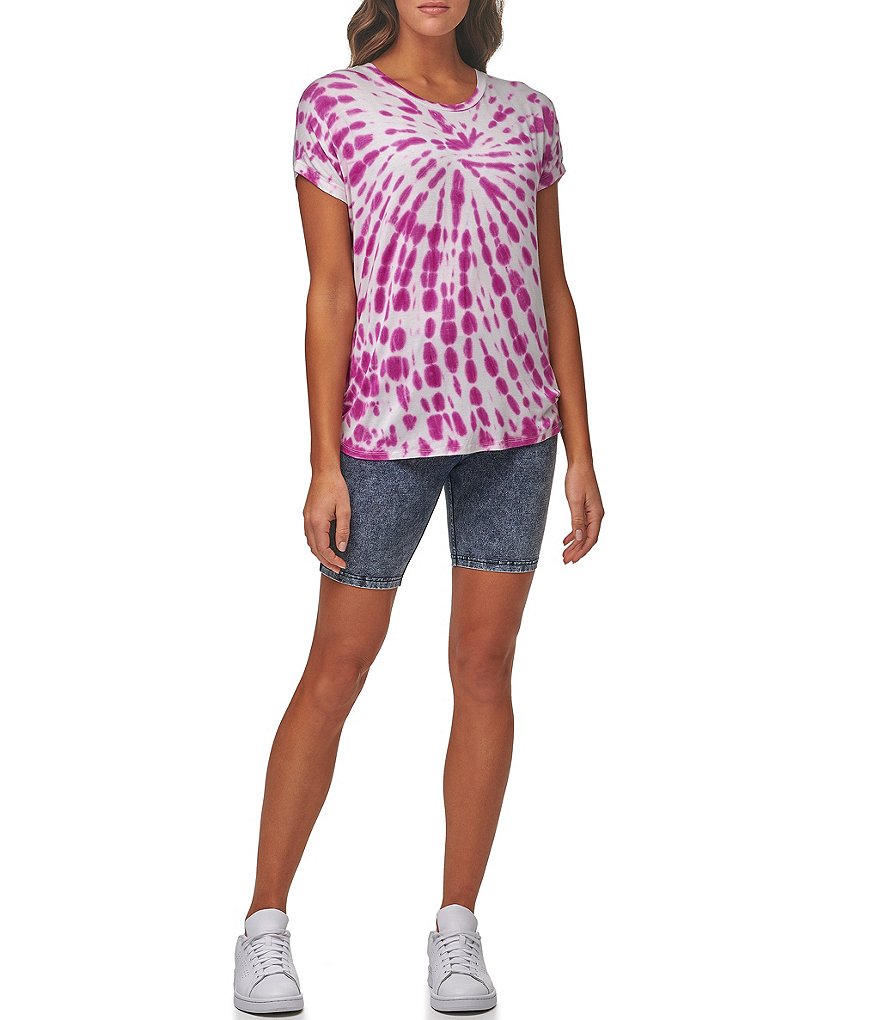 Karen Kane Short Sleeve Tie-Dye Hoodie